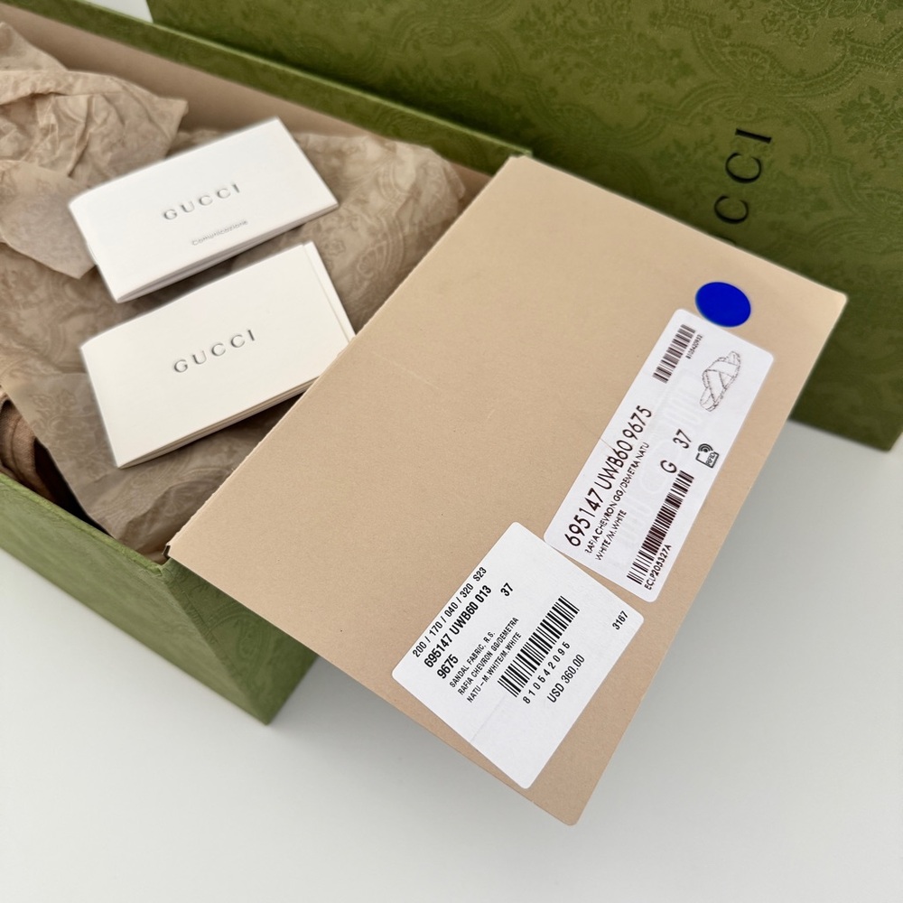 Gucci Rafia Chevron Beige and Pink Logo Women's Sandals Slides - Picture 6 of 9